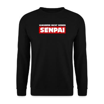 Anime Japan Animation Senpai Statement Comic - Unisex Pullover - Schwarz - Vorne - Alina (178cm) & Michal (187cm)