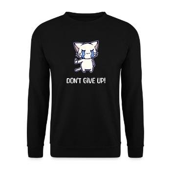 Zeichentrick Anime Katze Statement Trickfilm Manga - Unisex Pullover - Schwarz - Vorne - Alina (178cm) & Michal (187cm)