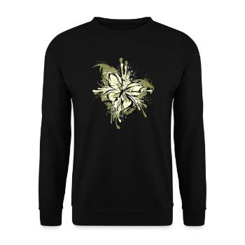 Papillon Abstrait Explosion Couleurs Graphique - Sweat-shirt Unisexe - noir - Devant - Alina (178cm) & Michal (187cm)