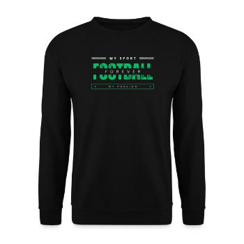 Football my sport my passion green - Unisex Sweatshirt - black - Front - Alina (178cm) & Michal (187cm)
