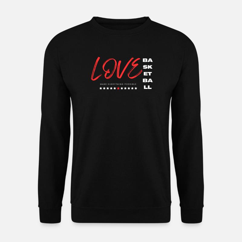 Liebe Basketball Rot - Unisex Pullover - Schwarz