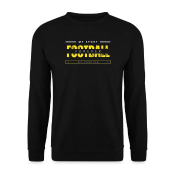 Football my sport my passion yellow - Unisex Sweatshirt - black - Front - Alina (178cm) & Michal (187cm)