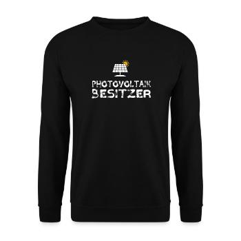 Photovoltaik Besitzer Solar Stromspeicher - Unisex Pullover - Schwarz - Vorne - Alina (178cm) & Michal (187cm)
