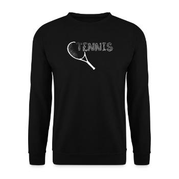 Tennis Teniisschläger Symbol Grafik Icon Logo - Unisex Pullover - Schwarz - Vorne - Alina (178cm) & Michal (187cm)