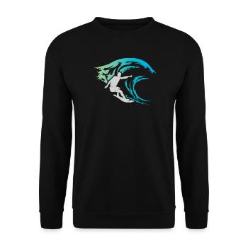 Surfer Wave Water Sea Sports Color Icon Logo - Sweat-shirt Unisexe - noir - Devant - Alina (178cm) & Michal (187cm)
