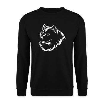 Samoyède Head « Black Edition » - Sweat-shirt Unisexe - noir - Devant - Alina (178cm) & Michal (187cm)