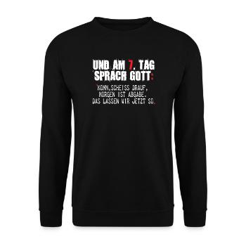 Graffiti-Style Protestgestaltung mit Zitaten - Unisex Pullover - Schwarz - Vorne - Alina (178cm) & Michal (187cm)