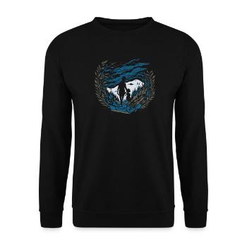 Ätherisches Flüstern - Unisex Pullover - Schwarz - Vorne - Alina (178cm) & Michal (187cm)