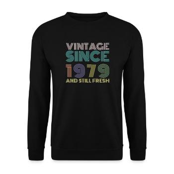 Millésime 1979 - Sweat-shirt Unisexe - noir - Devant - Alina (178cm) & Michal (187cm)