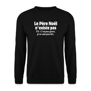 Père Noël, Père Noël humour - Sweat-shirt Unisexe - noir - Devant - Alina (178cm) & Michal (187cm)