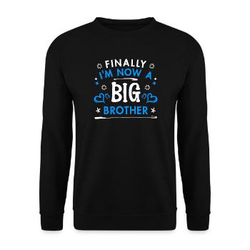 Fier Big Brother Heart Déclaration Frères et sœurs - Sweat-shirt Unisexe - noir - Devant - Alina (178cm) & Michal (187cm)