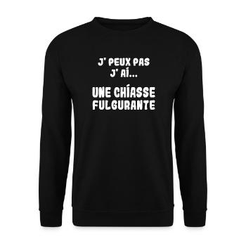 J'peux pas j'ai une Chiasse Fulgurante - Sweat-shirt Unisexe - noir - Devant - Alina (178cm) & Michal (187cm)