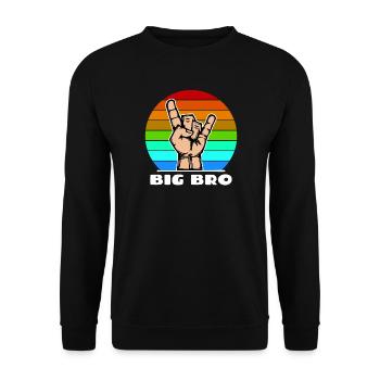 Großer Bruder Bruderherz Cooler Spruch Bro - Unisex Pullover - Schwarz - Vorne - Alina (178cm) & Michal (187cm)
