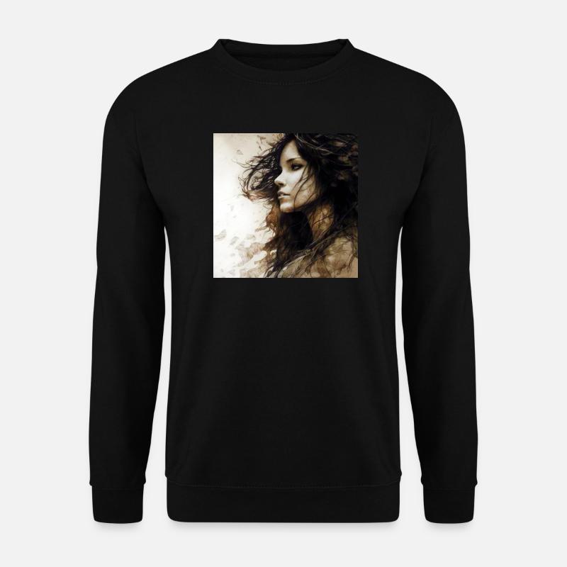 Porträt Frau 01 - Unisex Pullover - Schwarz