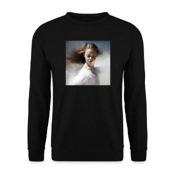 Peinture Femme 01 - Sweat-shirt Unisexe - noir - Devant - Alina (178cm) & Michal (187cm)