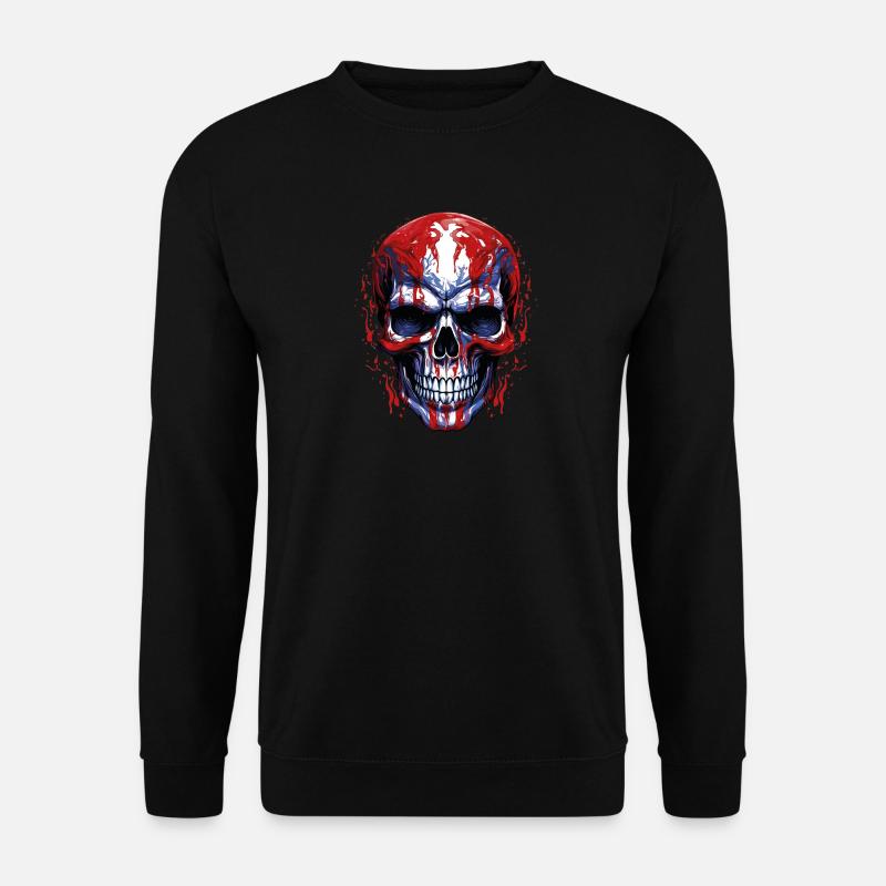 Flags Skull Graphic - Unisex Sweatshirt - black