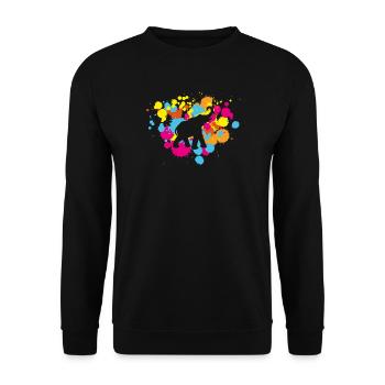 Yoga Splash Elephant Blobs Holi India Méditation - Sweat-shirt Unisexe - noir - Devant - Alina (178cm) & Michal (187cm)