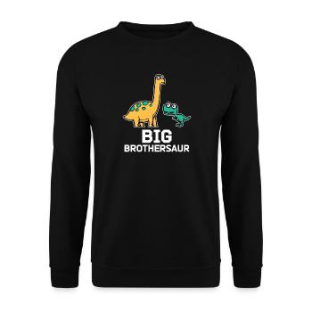 Sibling Love Dino Big Brother Statement - Unisex Sweatshirt - black - Front - Alina (178cm) & Michal (187cm)