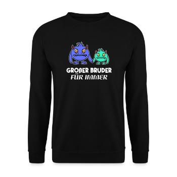 Bro Big Brother Statement Sibling Love - Unisex Sweatshirt - black - Front - Alina (178cm) & Michal (187cm)