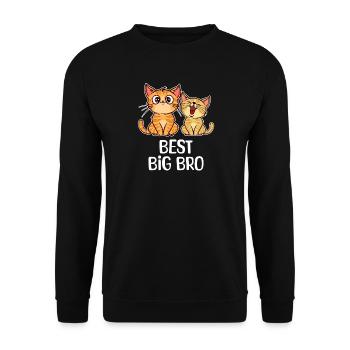 Cat Statement Bro Sibling Love Big Brother - Unisex Sweatshirt - black - Front - Alina (178cm) & Michal (187cm)