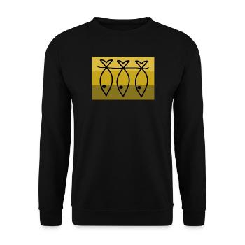 POISSON. POISSON D'AVRIL. VACANCES. ETE. HUMOUR - Sweat-shirt Unisexe - noir - Devant - Alina (178cm) & Michal (187cm)