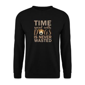 Temps passé avec les chiens - Sweat-shirt Unisexe - noir - Devant - Alina (178cm) & Michal (187cm)
