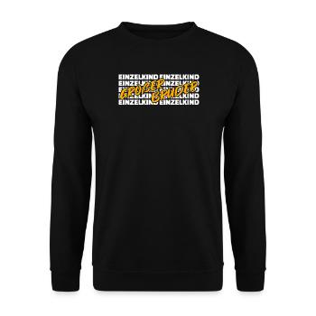 Einzelkind Geschwister Großer Bruder Statement - Unisex Pullover - Schwarz - Vorne - Alina (178cm) & Michal (187cm)