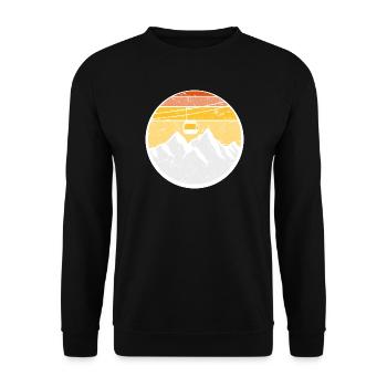 gondola lift mountains ski holiday cable car lift love - Unisex Sweatshirt - black - Front - Alina (178cm) & Michal (187cm)