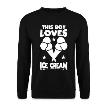 Kleiner Eiscreme Liebhaber - Unisex Pullover - Schwarz - Vorne - Alina (178cm) & Michal (187cm)