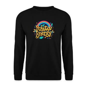 positive Energie - Unisex Pullover - Schwarz - Vorne - Alina (178cm) & Michal (187cm)