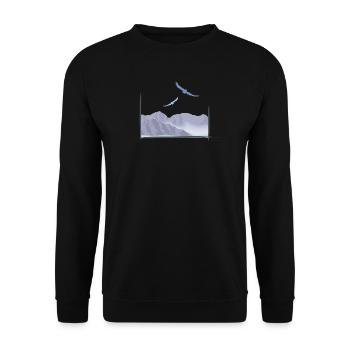 Birds in the mountains | birds in the mountains - Unisex Sweatshirt - black - Front - Alina (178cm) & Michal (187cm)