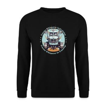 Traktorflüsterer in der Ausbildung - Unisex Pullover - Schwarz - Vorne - Alina (178cm) & Michal (187cm)