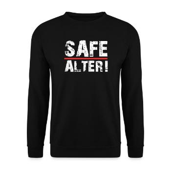 Safe Alter  - Unisex Pullover - Schwarz - Vorne - Alina (178cm) & Michal (187cm)