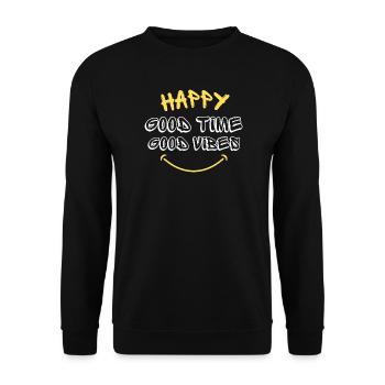 Motivational Smileys with Positive Sayings - Unisex Sweatshirt - black - Front - Alina (178cm) & Michal (187cm)