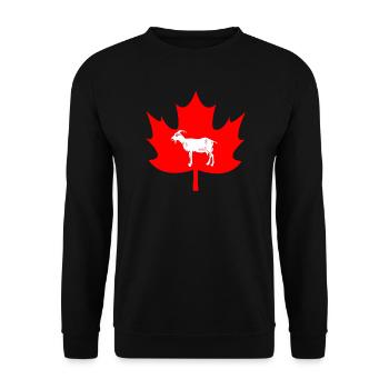 Canada maple leaf goat logo - Unisex Sweatshirt - black - Front - Alina (178cm) & Michal (187cm)
