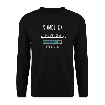 Konditor Bäcker Ausbildung Beruf Geschenk - Unisex Pullover - Schwarz - Vorne - Alina (178cm) & Michal (187cm)