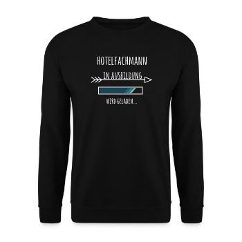 Hotelfachmann Ausbildung Beruf Geschenk - Unisex Pullover - Schwarz - Vorne - Alina (178cm) & Michal (187cm)