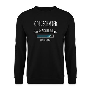 Goldschmied Ausbildung Beruf Geschenk Gold - Unisex Pullover - Schwarz - Vorne - Alina (178cm) & Michal (187cm)