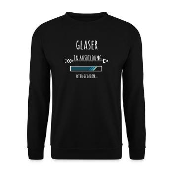 Glaser Ausbildung Beruf Geschenk - Unisex Pullover - Schwarz - Vorne - Alina (178cm) & Michal (187cm)