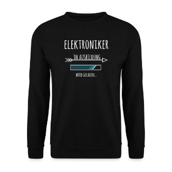 Elektroniker Ausbildung Beruf Geschenk Elektrik - Unisex Pullover - Schwarz - Vorne - Alina (178cm) & Michal (187cm)