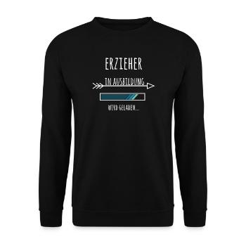 Erzieher Ausbildung Beruf Kindergarten KITA - Unisex Pullover - Schwarz - Vorne - Alina (178cm) & Michal (187cm)