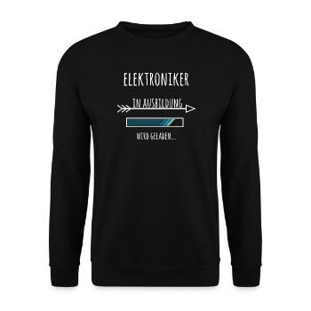 Elektroniker Ausbildung Beruf Elektrik - Unisex Pullover - Schwarz - Vorne - Alina (178cm) & Michal (187cm)