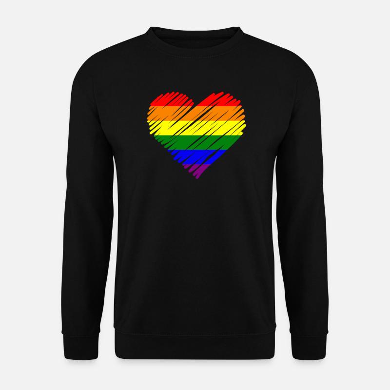 Regenbogen Pride Herz - Unisex Pullover - Schwarz
