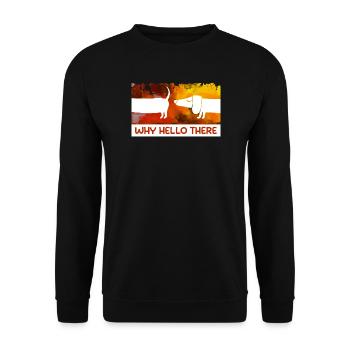 Tiere Statement Haustiere Kuscheltier Hund - Unisex Pullover - Schwarz - Vorne - Alina (178cm) & Michal (187cm)