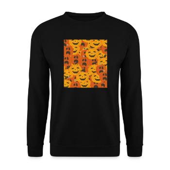Spooky Pumpkins Halloween Pattern - Unisex Sweatshirt - black - Front - Alina (178cm) & Michal (187cm)