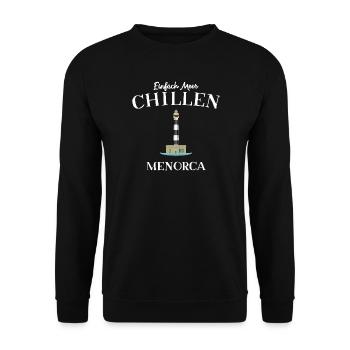 Meer Chillen, Menorca, Balearen - Unisex Pullover - Schwarz - Vorne - Alina (178cm) & Michal (187cm)