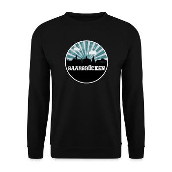 Saarbrücken Blue Hour Skyline - Unisex Sweatshirt - black - Front - Alina (178cm) & Michal (187cm)