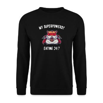 Lieblingstier Hamster Statement Haustiere Heimtier - Unisex Pullover - Schwarz - Vorne - Alina (178cm) & Michal (187cm)