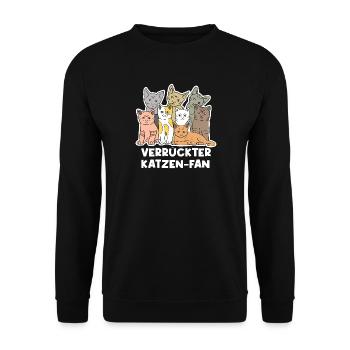 Knuddeltier Haustiere Katze Heimtier Statement - Unisex Pullover - Schwarz - Vorne - Alina (178cm) & Michal (187cm)