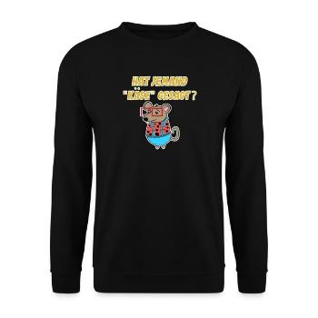 Heimtier Ratte Statement Haustiere Schoßtier - Unisex Pullover - Schwarz - Vorne - Alina (178cm) & Michal (187cm)